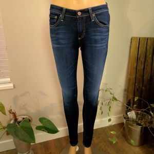 AG Adriano Goldschmied The Legging Blue Denim Low Rise Super Skinny Jeans